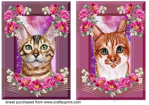 2 Crimson floral cat card fronts 1