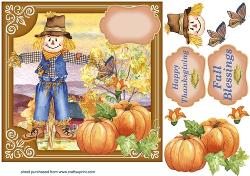 Scarecrow and pumpkins card front card front 1
