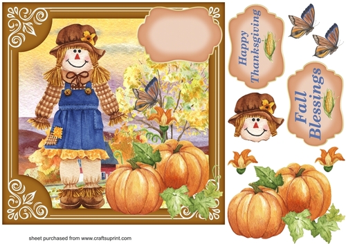 Scarecrow and pumpkins card front card front 2
