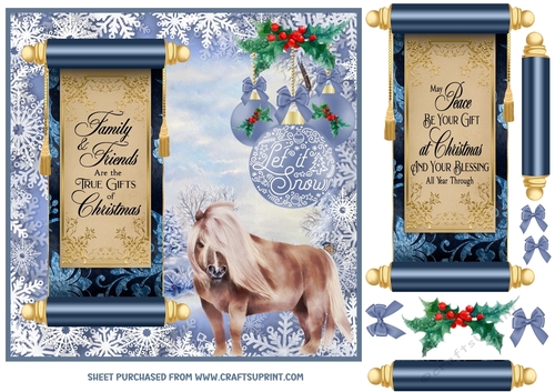 Let it snow Highland pony card front