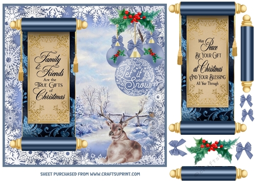 Let it snow Highland stag card front 3