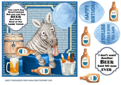 Male Birthday beer card front 1