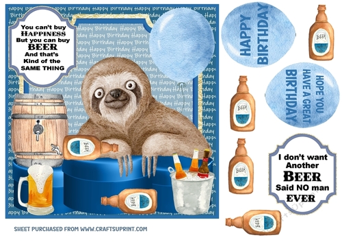 Male Birthday beer card front 6