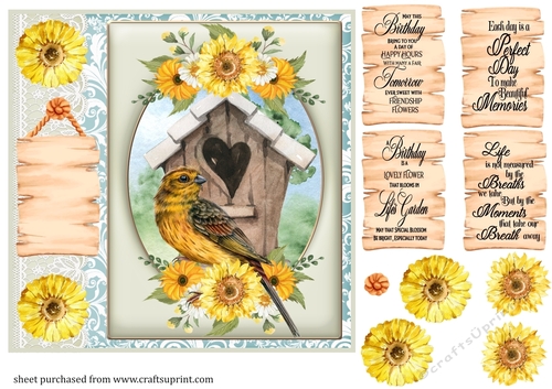 Floral bird card front 3