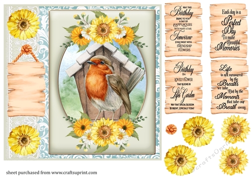 Floral bird card front 5