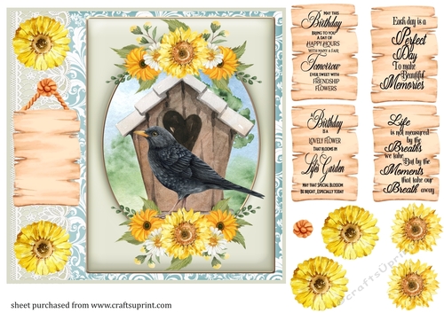 Floral bird card front 6