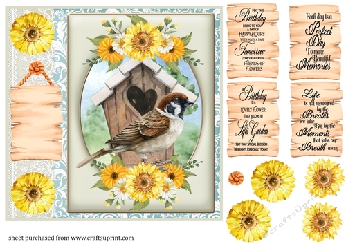 Floral bird card front 11