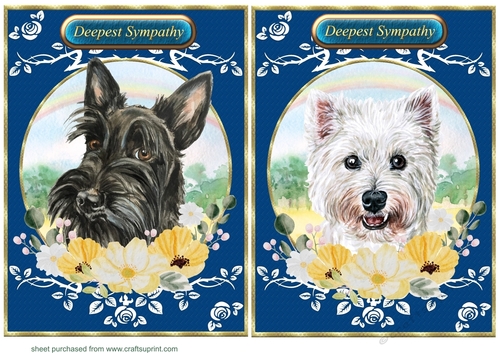 2 Floral rainbow dog card fronts 1