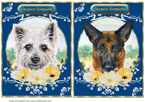 2 Floral rainbow dog card fronts 2
