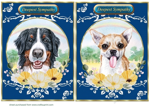2 Floral rainbow dog card fronts 5