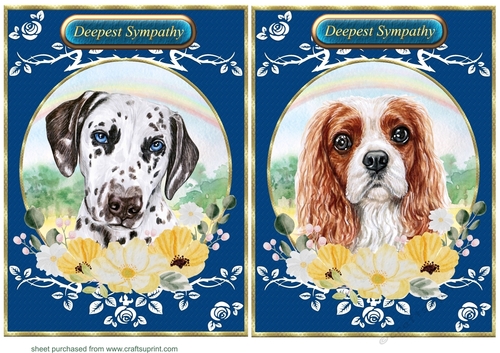 2 Floral rainbow dog card fronts 6