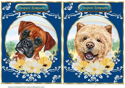 2 Floral rainbow dog card fronts 9