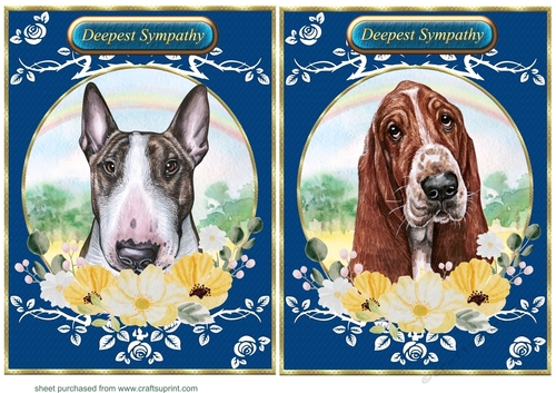 2 Floral rainbow dog card fronts 10