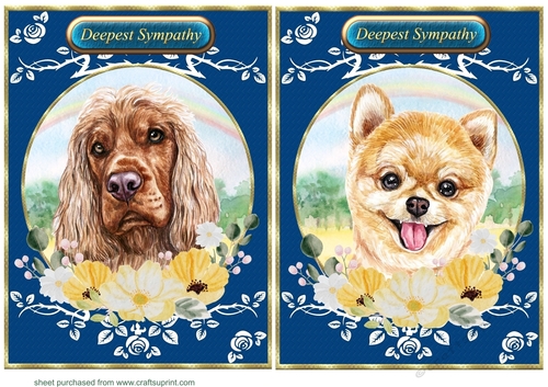 2 Floral rainbow dog card fronts 11