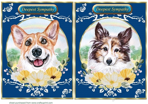 2 Floral rainbow dog card fronts 12