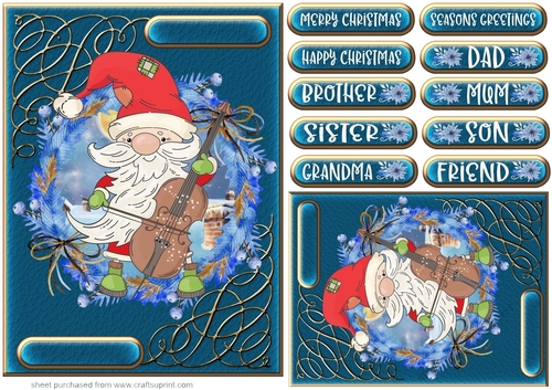 Santa on rooftop card front 3