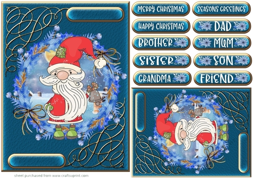 Santa on rooftop card front 4