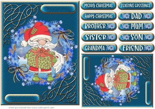 Santa on rooftop card front 5