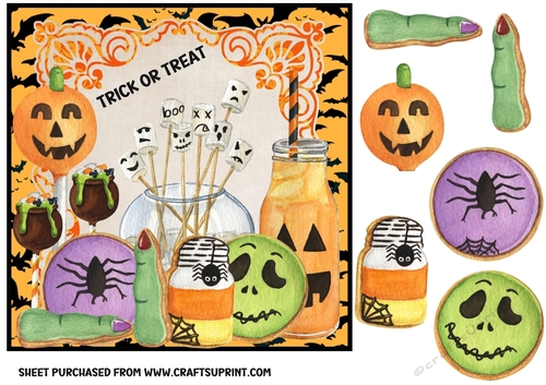 Halloween trick or treats card front