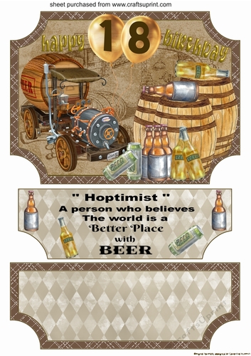 Brewery themed 18th Birthday Easel and stopper(no base)