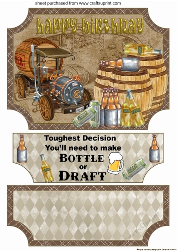 Toughest decision beer Birthday easel topper and stopper(no base)