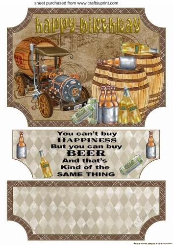 You cant buy beer Birthday easel topper and stopper(no base)