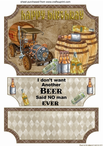 I dont want another beer Birthday easel topper and stopper(no base)