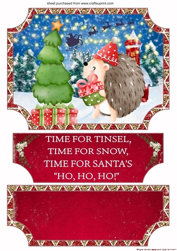 Christmas hedgehog easel topper and stopper(no base)
