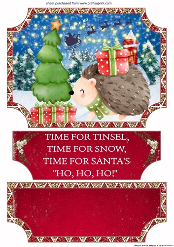 Christmas hedgehog easel topper and stopper(no base) 2