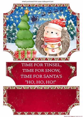 Christmas hedgehog easel topper and stopper(no base) 3