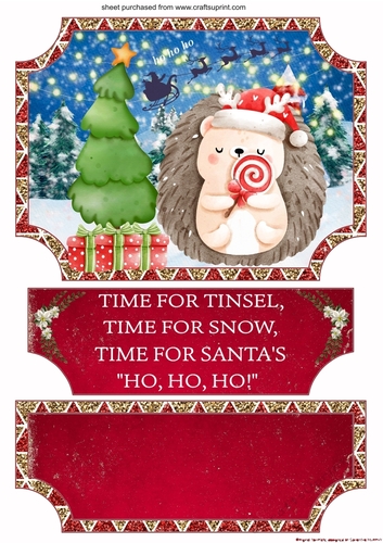 Christmas hedgehog easel topper and stopper(no base) 4