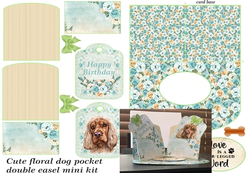 Floral dog tag pocket double easel mini kit