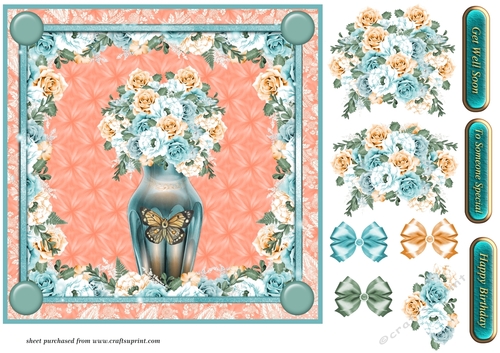Fire and ice roses card front