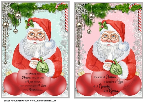 2 Santa with baubles and verse toppers