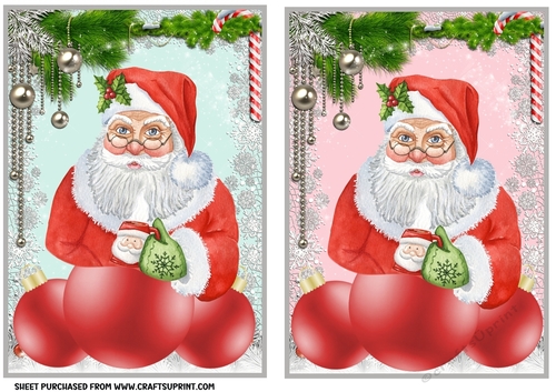2 Santa with baubles with no verse toppers