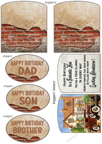 Double easel Birthday car themed toppers and stoppers(Base sold separately)