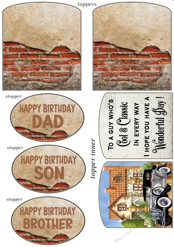 Double easel Birthday car themed toppers and stoppers(Base sold separately) 2