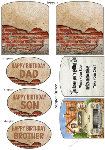 Double easel Birthday car themed toppers and stoppers(Base sold separately) 3