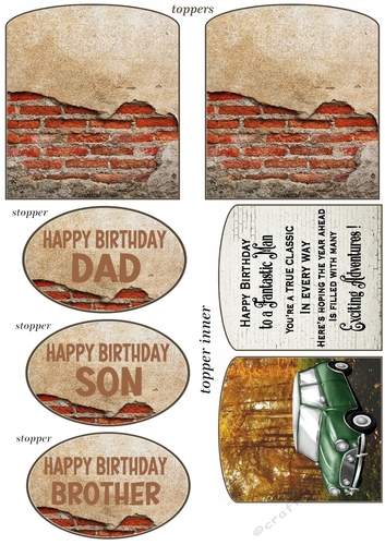 Double easel Birthday car themed toppers and stoppers(Base sold separately) 4
