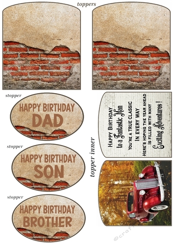 Double easel Birthday car themed toppers and stoppers(Base sold separately) 5
