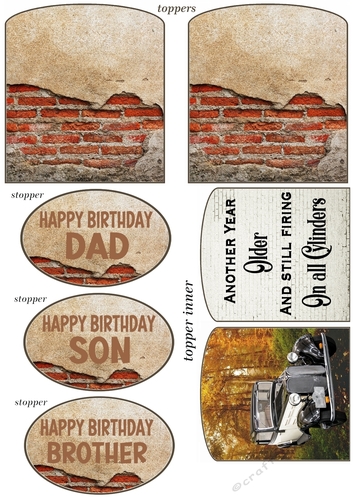 Double easel Birthday car themed toppers and stoppers(Base sold separately) 6