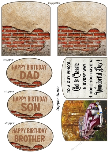 Double easel Birthday car themed toppers and stoppers(Base sold separately) 7