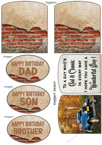 Double easel Birthday car themed toppers and stoppers(Base sold separately) 8