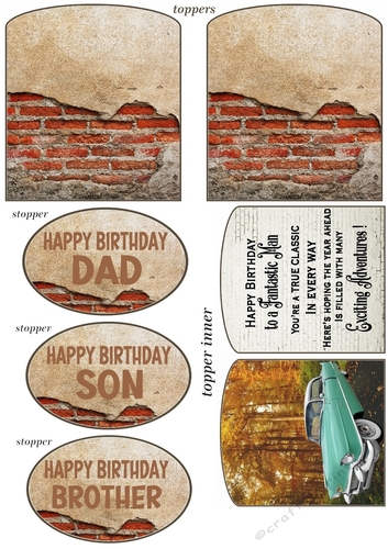 Double easel Birthday car themed toppers and stoppers(Base sold separately) 9