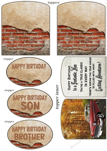 Double easel Birthday car themed toppers and stoppers(Base sold separately) 10