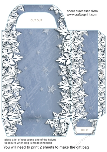 Blue snowflake gift bag 1