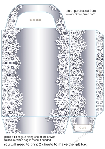 Blue snowflake gift bag 2