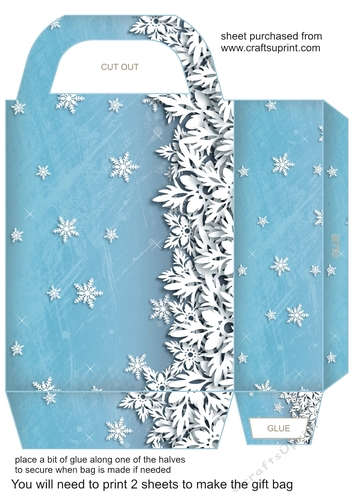 Blue snowflake gift bag 3