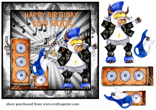 You rock Birthday bull card front