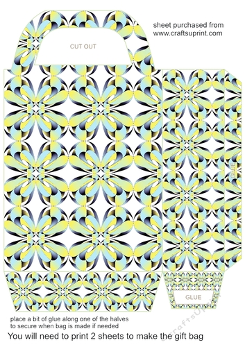 Green floral gift bag 2